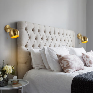 Tierra 7" Modern Midcentury Iron LED Sconce with Pull-Chain Switch - JONATHAN Y